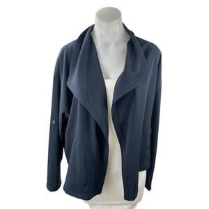 Max Studio Women's Navy Blue Long Sleeve Cardigan Open Blazer Jacket Size XL